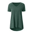 thumbnail image 5 of TIMIFIS T-Shirt pour Femmes à Col Rond, Manches Courtes, Imprimé Floral, Ourlet Asymétrique, 5 of 5
