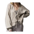 thumbnail image 1 of FOCUSNORM Women Knit Cardigan Long Sleeve Tie-up Solid Fall Casual Jacket Sweater for Daily Street, 1 of 9