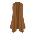 thumbnail image 4 of Cardigan Sans Manches Femme Été Léger Ouvert Doux Drapé Long Gilet Duster Ourlet Asymétrique, 4 of 4