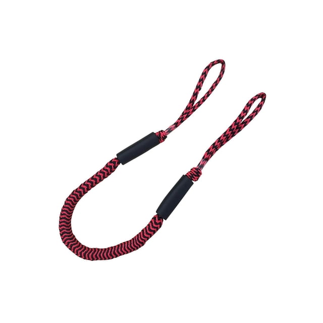 Elastic Boat Bungee Dock Line Docking Rope Boat Carabiner Boating Dock Line Stretches to 5.5ft Red Black Wave