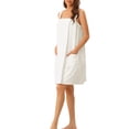 thumbnail image 4 of INSPIRE CHIC Women's Terry Wrap Bathrobe Spa Robe for Gym Pool Shower Bath Towel Robe Shower Dress XS White, 4 of 6