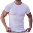 thumbnail image 2 of T-Shirt pour Homme, Haut Décontracté à Manches Courtes et Col Rond, Tissu en Polyester Doux pour le Quotidien, 2 of 3
