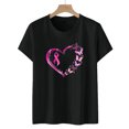 thumbnail image 1 of Lenago Blouses pour Femmes Habillées Décontractées Mode Décontractée Femmes Manches Courtes Imprimées Dames Manches Courtes Col Rond Blouses Hauts T-Shirt Chemises Cancer du Sein pour Femmes en Liquidation, 1 of 4