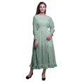 thumbnail image 1 of Bimba Floral Ladies Printed Boho Gypsy Summer Smocked Maxi Long BeachDress-Large, 1 of 5