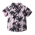 thumbnail image 1 of Chemises Garçons Été Plage Hawaïenne Florale Manches Courtes Décontractée Chemise à Col Rose 2-3 Ans, 1 of 7