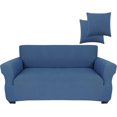 thumbnail image 1 of Housse de Causeuse Extensible Élastique pour Canapé 2 Places, 1 Pce (Porcelaine Bleu/blanc, Moyen), 1 of 6