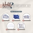 thumbnail image 4 of All Season 10-Piece Comforter Set - Reversible Marble Print Bedding with Plush Down Alternative Fill - Perfect for Year-Round Use, King Size, Navy/White, 4 of 6