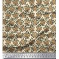 thumbnail image 1 of Soimoi Polyester Crepe Fabric Leaves & Floral Block Print Fabric by Yard 42 Inch Wide, 1 of 3