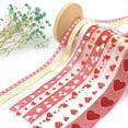 thumbnail image 4 of Heart Print Wired Ribbon,Polyester Craft Wrapping Ribbon for DIY Wedding Gift and Event Decoration,1 Roll,I,1PC, 4 of 10