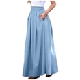 thumbnail image 2 of Pisexur Jupe Mode Femmes Printemps Été Ceinture Fermeture Éclair Taille Haute Uni Jupe Rétro Femmes Plissée Robe Femmes, 2 of 5