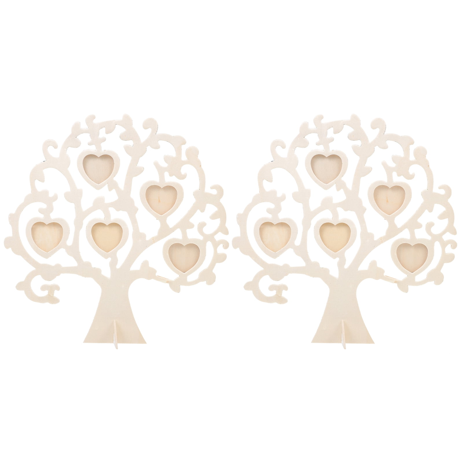 Miangastore Heart Shape Photo Frame Light Brown 2 Sets 9.75X9.43X0.12in