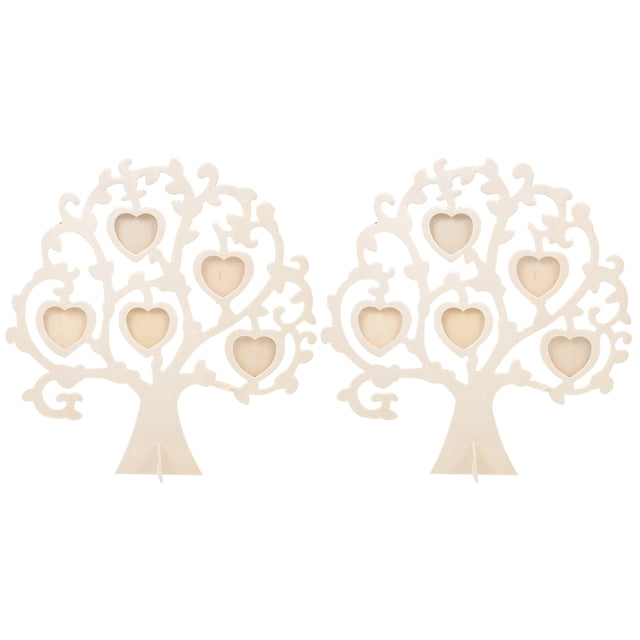 Miangastore Heart Shape Photo Frame Light Brown 2 Sets 9.75X9.43X0.12in