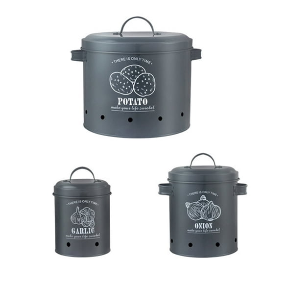 AMERTEER 3pcs Household Onion Storage Buckets Food Storage Buckets Potato Containers