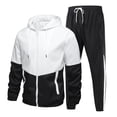 thumbnail image 3 of cllios Color Block Tracksuits for Men Big and Tall Long Sleeve Hoodies and Drawstring Sweatpants Sets Hooded Jackets Sports Matching Suits Mens 2 Piece Outfits, 3 of 8