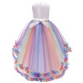 thumbnail image 4 of HAWEE Filles Unicorn Costume Princesse Longue Maxi Robe en Tulle à Fleurs pour Fête d'Anniversaire Carnaval Cosplay, 4 of 4