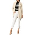 thumbnail image 2 of INSPIRE CHIC Manteau Long Classique pour Femme à Revers Cranté, Manches Longues, P Beige, 2 of 7