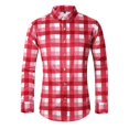 thumbnail image 2 of RXIRUCGD Chemise à Carreaux à Manches Longues pour Homme, Décontractée, Mode, Ample, Grande Taille, Combinaison, Rouge, Taille : L, 2 of 5