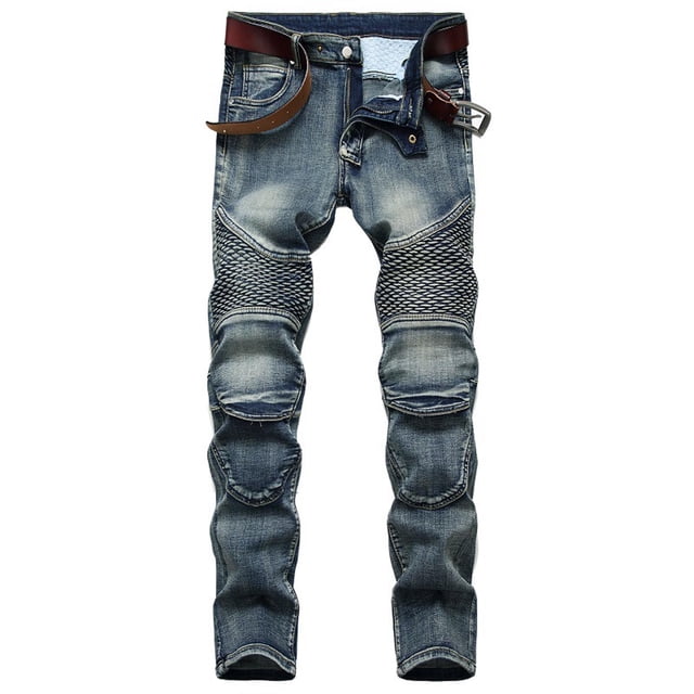 Birdeem Mens New Fashion Have Pockets Button Zipper Personality Denim Trend Jeans