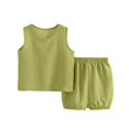thumbnail image 2 of Gilet pour Garçons, Ensembles de Mode Garçons Décontractés Sans Manches Hauts Col Rond Col Bouton Shorts Imprimés, 2 of 3