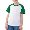 thumbnail image 2 of VKOYWKM T-Shirts pour Tout-Petits Garçons Filles à Blocs de Couleur Raglan Hauts Mignons Col Rond Manches Courtes T-Shirts Petites Filles Chemise de Rentrée, 2 of 9