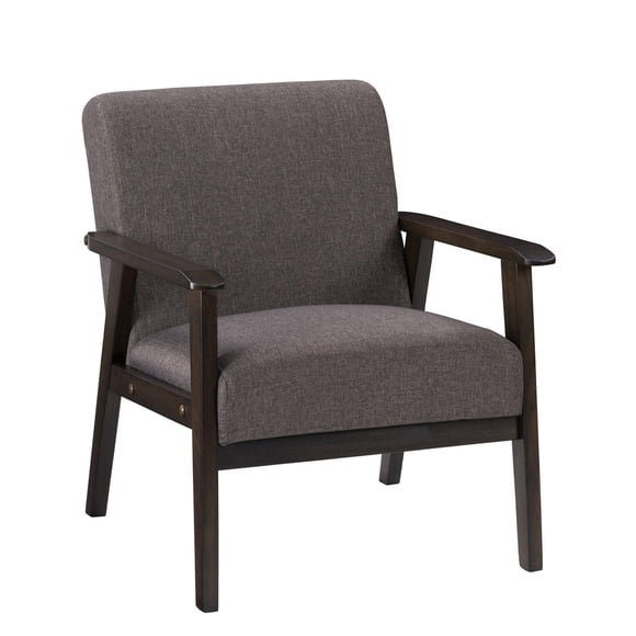 CorLiving Greyson Mid-Century Modern Solid Wood Frame Upholstered Cushion Indoor Armchair