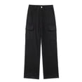 thumbnail image 1 of Timegard Pants for Women Straight Leg Solid Color Cargo Pants Lounge Pants with Pockets Fall Outdoor, 1 of 5