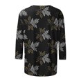 thumbnail image 5 of Pompotops T-shirt Ample Imprimé pour Femme Blouse à Manches 3/4 Col Rond Hauts Décontractés Liquidation, 5 of 5