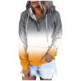 thumbnail image 2 of WEAIXIMIUNG Sweatshirts for Women Trendy Graphic Women's Autumn and Winter Fashionable Street Style Gradually Changing Color Button Collar Pocket Drawstring Casual Sports Hoodie (3), 2 of 5