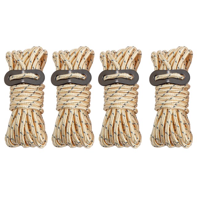 QualitChoice 4X Corde de Corde Réfléchissante Corde de Corde de Haute Résistance Finition Fine Multicolore Fournitures de Camping Universelle Kaki 1 Pc