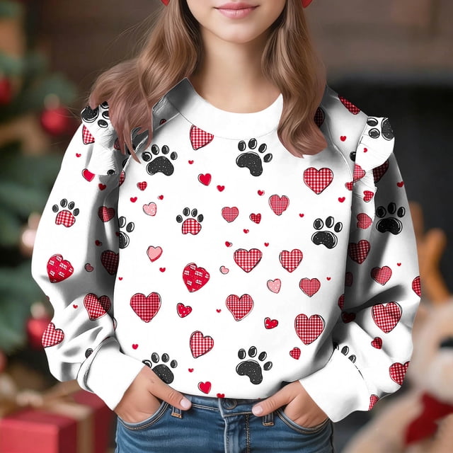 EGNMCR Robe d'Été de Pâques à Imprimé Floral pour Filles, Manches Courtes, Volants, Poches, Col Rond, Robe Imprimée pour Enfant Fille, Haut en Polyester