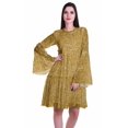 thumbnail image 1 of Moomaya Robe d'Été Fluide à Manches Longues Imprimée pour Femmes, Longueur Genou, Évasée, 1 of 6