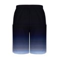 thumbnail image 5 of Sentmoon Basketball Shorts Quick Dry Loose Summer Bermuda Shorts Striped Print Drawstring Elastic High Waist Running Shorts with Pockets Trendy Father for City Sightseeing Blue XXL, 5 of 5