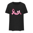 thumbnail image 5 of TIMIFIS T-Shirt Ruban Rose de Sensibilisation au Cancer du Sein pour Femmes T-Shirts Cancer du Sein Été Ample Imprimé Col Rond T-Shirt Manches Courtes Blouse Décontractée Automne/hiver, 5 of 5