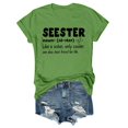 thumbnail image 3 of LUOGENLI T-shirts pour Femme pour Femmes Mode Féminine Décontractée Haut Seeester Manches Courtes Col Rond Haut 1 T-shirts pour Femmes T-shirts Graphiques T-shirts Amusants Saint-Valentin Vert TG, 3 of 3