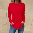 thumbnail image 3 of AherBiu Womens Long Sleeve Tops Plus Size Crewneck Basic Top Tees Shirts Solid Color Comfy Tshirts, 3 of 3