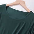 thumbnail image 4 of Besolor T-Shirts de Pyjama pour Femmes Grande Taille à Col Rond à Manches Longues Chemise de Nuit Fine Décontractée Confortable T-Shirts de Couleur Unie Vêtements de Nuit, 4 of 7