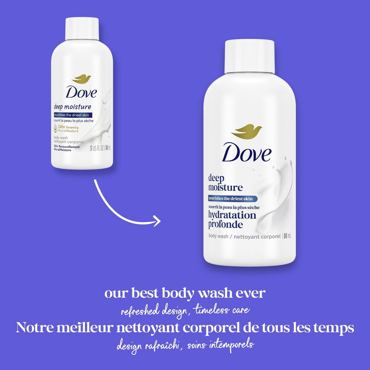 Dove Body Wash Deep Moisture Nourishing for Dry Skin, 88 ml