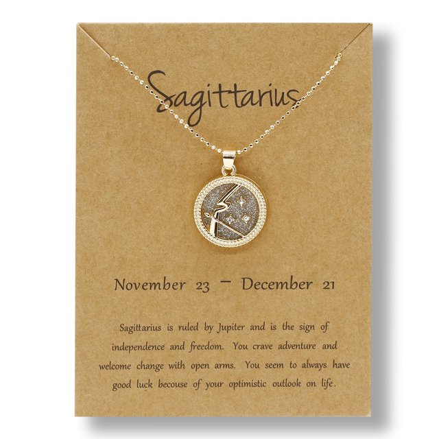 PVCS Chaîne de Pièces Dorée Jour et Nuit Collier des Douze Constellations Collier pour Couple