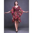 thumbnail image 3 of Bimba Kaftan pour Femmes à Fleurs, Tenue d'Intérieur de Vacances, Robe Midi, Couvre-Maillot de Plage-S-L, 3 of 5