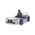 thumbnail image 2 of GTX Twin Race Car Bed with LED Lights & Sound FX, Kids Racing Bedroom Furniture, 2 of 4