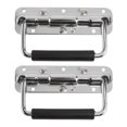 thumbnail image 1 of 2 Pcs Poignées Pliantes pour Accessoires de Boîtier d'Instruments Argent, 1 of 8