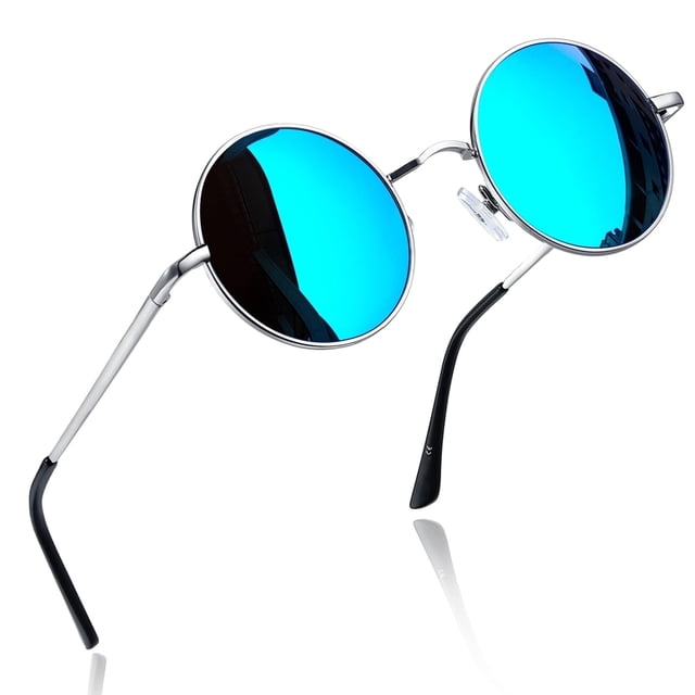 Joopin Lunettes de Soleil Rétro Rondes Polarisées Style Hippie Petit Cercle Lunettes de Soleil pour Hommes Femmes