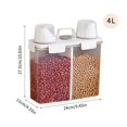 thumbnail image 3 of YIMWNYI Large Airtight Rice Container Food Storage, Cereal Container with Measuring Cup, Flour Grain Storage, Kitchen Organizer, Space-Saving Design, Dry Food Storage Solution, Two Buckles, 3 of 8