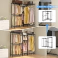 thumbnail image 4 of Wire Garment Rack Closet Wardrobe with Hanging Rod, Heavy Duty Freestanding Metal Hanging Clothes Rack Adjustable Storage Shelves Max Load 396lbs, 4 of 9