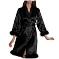 thumbnail image 2 of Tawop Peignoir Femme Pyjama en Soie Femme Peignoir Robe Décontractée Chemises de Nuit pour Femmes Noir TTG, 2 of 4