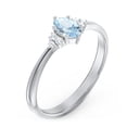 thumbnail image 3 of Birthstone Oval Ring with Shoulder Accents - Aquamarine (March), 3 of 5