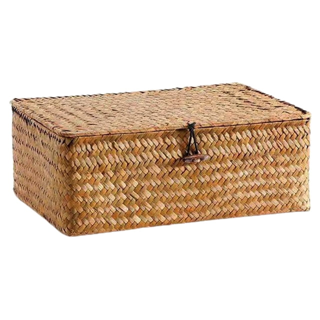 Clearance! Yiteos Storage and Organization, Hand Woven Rattan Woven Storage Basket Woven Storage Box Desktop Organization, 1*Storage Basket