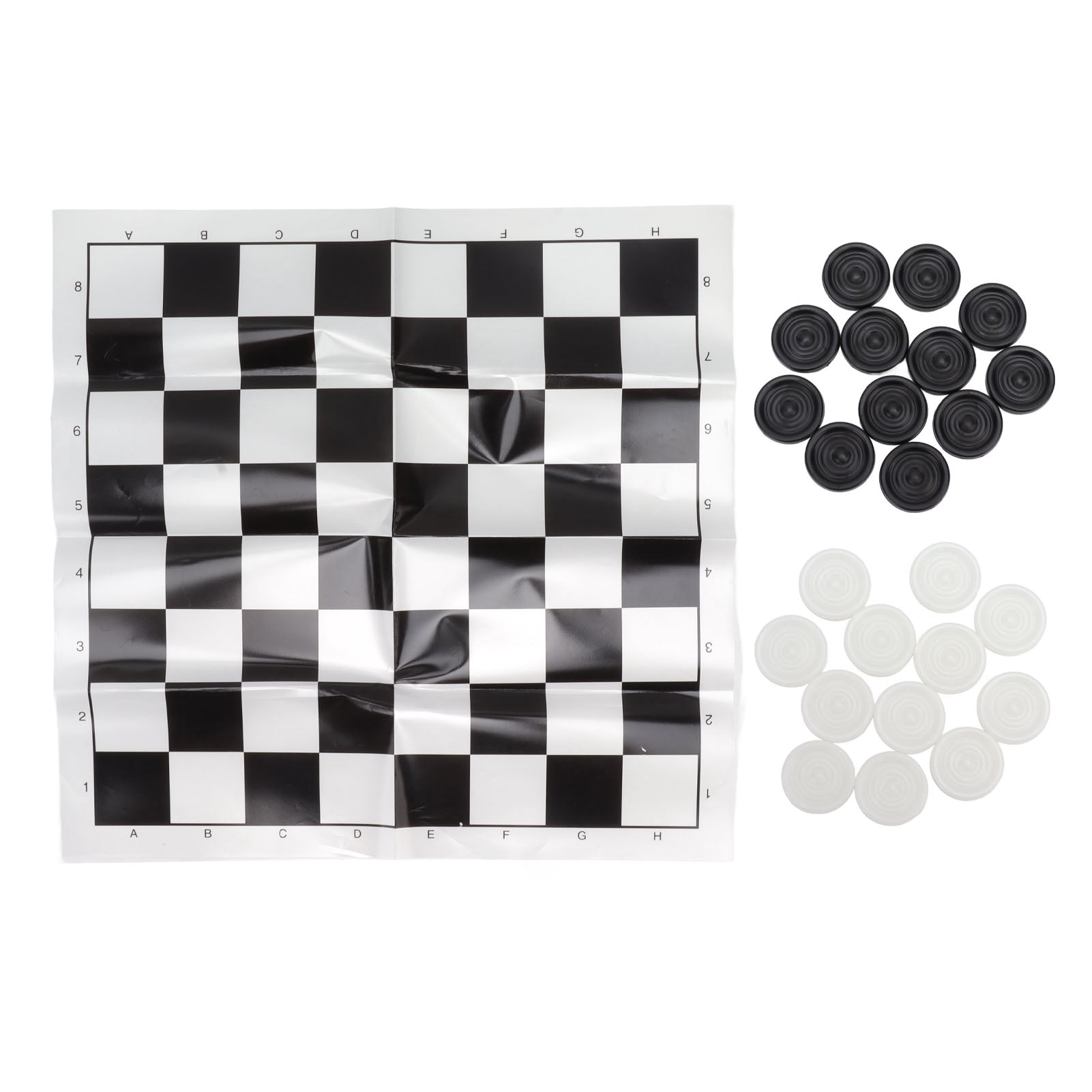Checkers Board Game, Portable Lightweight Stackable Plastic Checkers Pieces Set  For Family