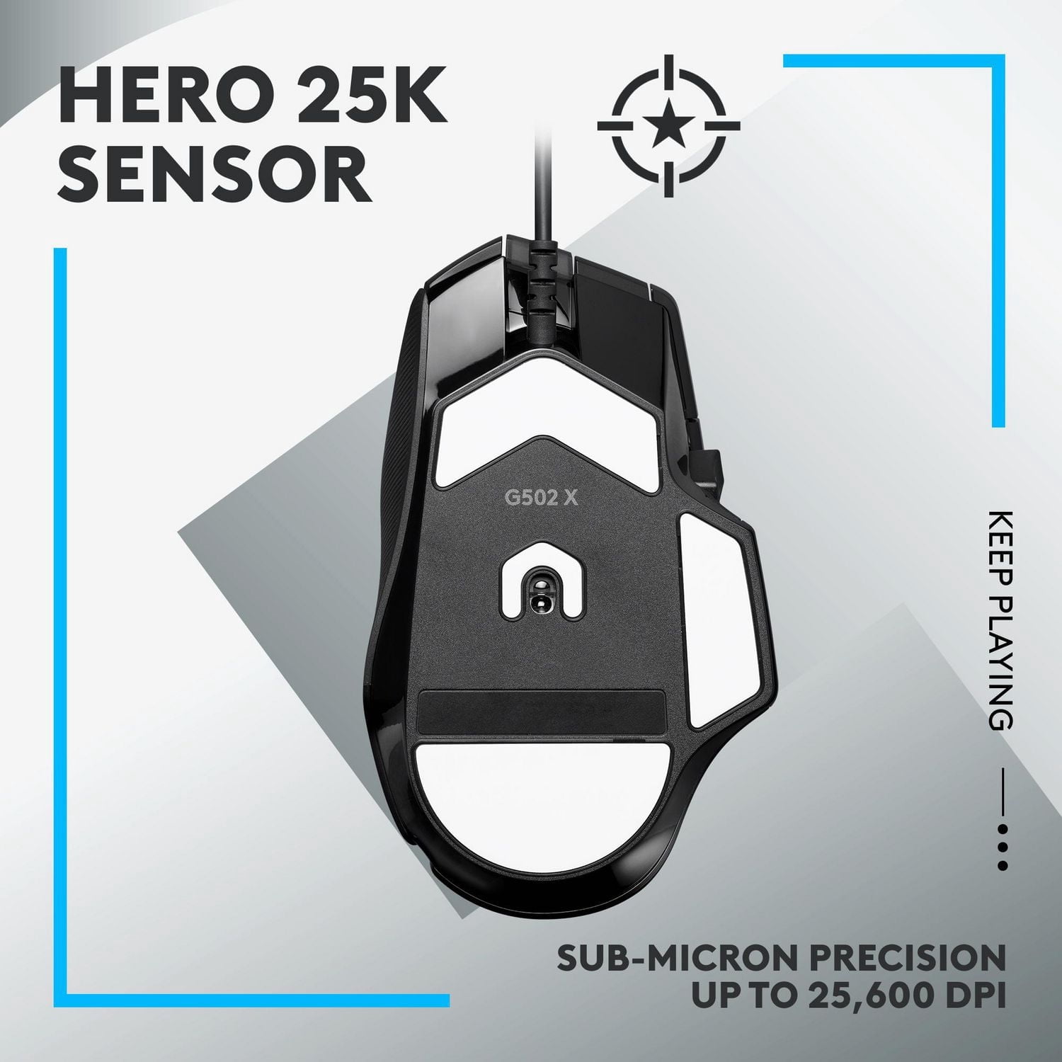 Logitech G502 X Wired Gaming Mouse - LIGHTFORCE hybrid optical
