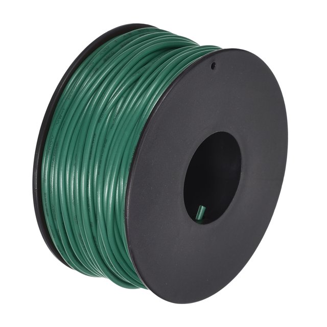 Uxcell Fil de Raccordement 22AWG 30m/100 Pieds Vert, Fil Électrique UL1007 Bobine